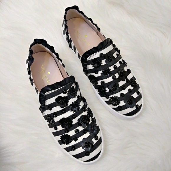 kate spade Shoes - New Kate Spade Louise White Black Sequin Sneakers